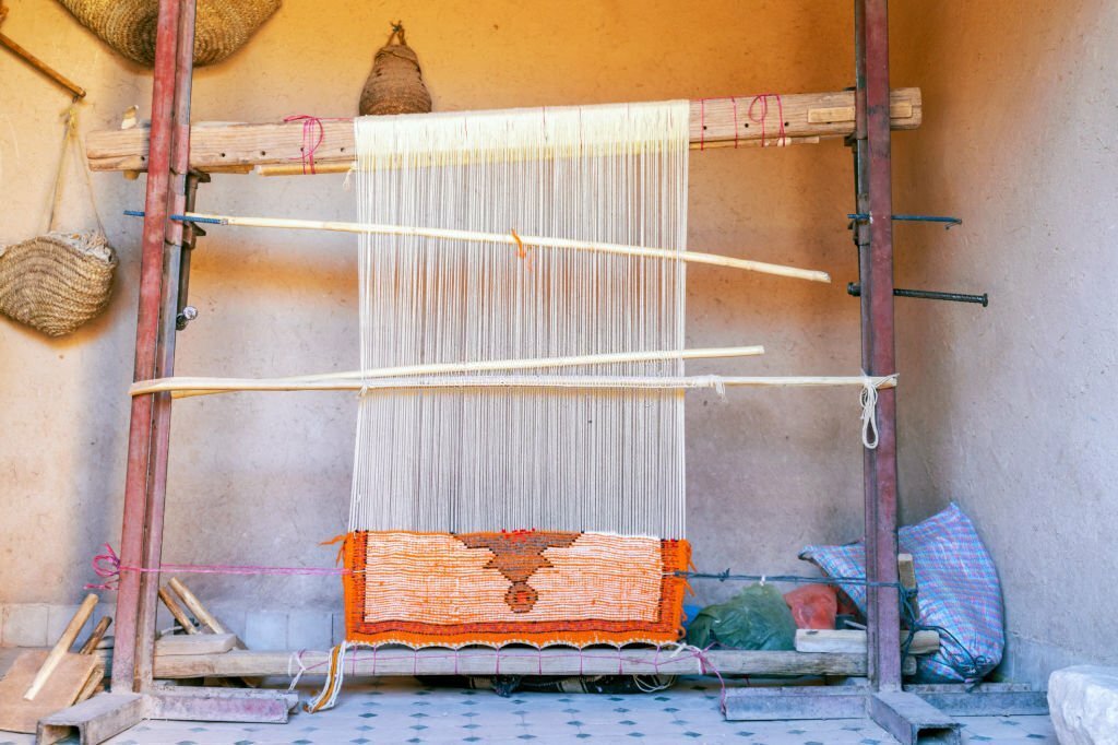 Moroccan Handmade rug weaving